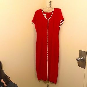 Nina Piccalino red faux button down dress.